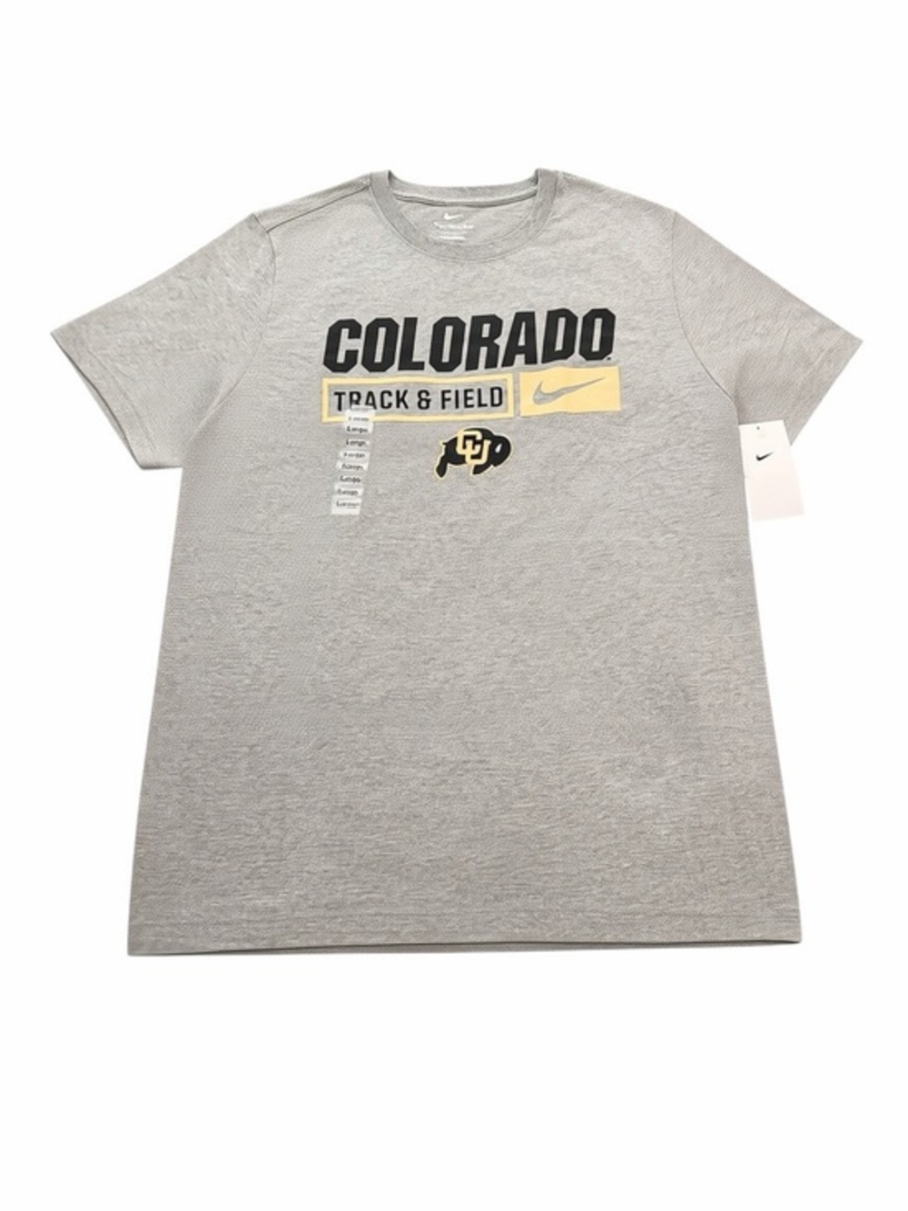 Nike Gray Colorado Track & Field Short Sleeve Tee with Yellow Accent